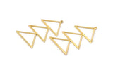 Gold Triangle Charm, 2 Gold Plated Brass Triangle Charms With 1 Loop (47x30x1mm) M01783