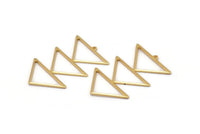 Gold Triangle Charm, 2 Gold Plated Brass Triangle Charms With 1 Loop (47x30x1mm) M01791