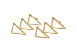 Gold Triangle Charm, 2 Gold Plated Brass Triangle Charms With 1 Loop (47x30x1mm) M01791