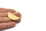 Gold Circle Charm, 2 Gold Plated Brass Circle Charms With 1 Loop, Pendants, Earrings, Findings (41x38x0.6mm) M02055