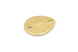 Gold Drop Charm, 6 Textured Gold Plated Brass Drop Charms With 2 Holes, Stamping Blanks (12x0.70mm) M01853