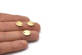 Gold Drop Charm, 6 Textured Gold Plated Brass Drop Charms With 2 Holes, Stamping Blanks (12x0.70mm) M01853