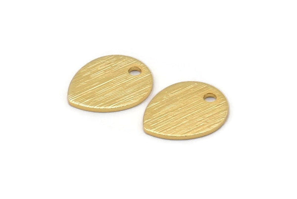Gold Drop Charm, 6 Textured Gold Plated Brass Drop Charms With 1 Hole, Stamping Blanks (12x0.70mm) M01851