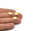Gold Drop Charm, 6 Textured Gold Plated Brass Drop Charms With 1 Hole, Stamping Blanks (12x0.70mm) M01851