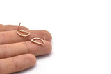 Gül Altın Yarım Daire Küpe, 6 Gül Altın Kaplama Pirinç Yarım Ay Küpe Direği, Kolye Uçları, Bulgular (15x7,5x1,2 mm) E342 Q0520