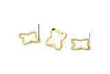 Brass Geometric Earrings, 12 Raw Brass Windrose Earrings Findings (12x1mm) BS 2020 A1782