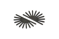 Black Sun Charm, 6 Oxidized Black Brass Sun Charms With 1 Hole (16x30x0.80mm) M02312