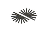 Black Sun Charm, 6 Oxidized Black Brass Sun Charms With 1 Hole (16x30x0.80mm) M02312