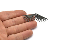 Black Sun Charm, 6 Oxidized Black Brass Sun Charms With 1 Hole (16x30x0.80mm) M02312