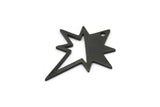 Black Pole Star Charm, 6 Oxidized Black Brass, Black Charms, Black Pole Star Charms With 1 Hole (27x22x0.80mm) M02484