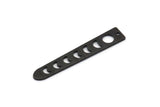 Siyah Ay Tılsımı, 1 Delikli 12 Dokulu Oksitlenmiş Siyah Pirinç Ay Evreleri Tılsımı (35x6x5x0,80 mm) M02347