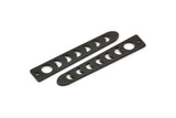Siyah Ay Tılsımı, 1 Delikli 12 Dokulu Oksitlenmiş Siyah Pirinç Ay Evreleri Tılsımı (35x6x5x0,80 mm) M02347