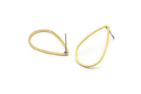 Brass Drop Earring, 12 Raw Brass Drop Stud Earrings (22x14mm) BS 1139 A1124