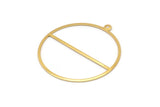 Gold Circle Charm, 2 Gold Plated Brass Circle Charms With 1 Loop, Pendants, Earrings, Findings (41x38x0.6mm) M02063 Q0790