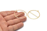 Gold Circle Charm, 2 Gold Plated Brass Circle Charms With 1 Loop, Pendants, Earrings, Findings (41x38x0.6mm) M02063 Q0790