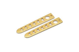 Gold Moon Charm, 4 Textured Gold Plated Brass Moon Phases Charms With 1 Hole (35x6x5x0.80mm) M02347