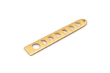 Gold Moon Charm, 4 Textured Gold Plated Brass Moon Phases Charms With 1 Hole (35x6x5x0.80mm) M02346