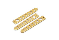Gold Moon Charm, 4 Gold Plated Brass Moon Phases Charms With 1 Hole (35x6x5x0.80mm) M02342 H0916