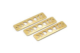 Gold Rectangle Charm, 2 Gold Plated Brass Moon Phases Charms With 1 Hole, Stamping Blanks (40x10x0.80mm) M01998 H0950