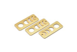 Gold Rectangle Charm, 4 Textured Gold Plated Brass Moon Phases Charms With 1 Hole, Stamping Blanks (25x10x0.80mm) M01991