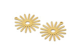 Gold Sun Charm, 4 Gold Plated Brass Sun Charms With 1 Loop (27x0.80mm) A1725 M01643