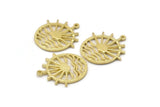 Brass Sunset Charm, 2 Raw Brass Sun And Sea Charms With 1 Loop, Sunrise Charms, Charms, Earring Findings (25x24mm) N1937