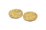 Brass Irregular Charm, 4 Raw Brass Crescent And Star Irregular Shaped Charms With 1 Hole, Pendants, Earring Findings (19x19x1.2mm) N1936