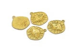 Brass Eye Charm, Raw Brass Eye Charms With 1 Loop, Pendants, Earrings (23x21x1.5mm) N1074