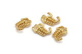 Gold Scorpion Pendant, 3 Gold Plated Brass Scorpion Charms, Jewelry Supplies, Findings (17x10mm) N0331