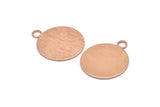 Rose Gold Round Tag, 2 Rose Gold Plated Brass Textured Round Stamping Blanks With 1 Loop, Earrings, Pendants (30x25x0,80mm) D0705