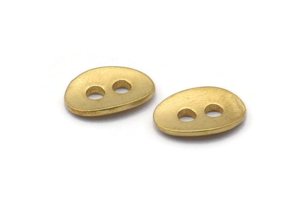 Brass Oval Connector, Raw Brass Oval Connectors With 2 Holes (13x9mm) N0497