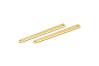 Altın Kolye Çubuğu, 2 Delikli 8 Altın Kaplama Pirinç Dikdörtgen Tılsım, Kolye Uçları, Bulgular (35x3x0,80 mm) M02378