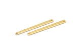 Altın Kolye Çubuğu, 2 Delikli 8 Altın Kaplama Pirinç Dikdörtgen Tılsım, Kolye Uçları, Bulgular (35x3x0,80 mm) M02378