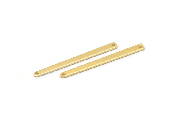 Altın Kolye Çubuğu, 2 Delikli 8 Altın Kaplama Pirinç Dikdörtgen Tılsım, Kolye Uçları, Bulgular (35x3x0,80 mm) M02378