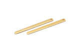 Altın Kolye Çubuğu, 1 Delikli 8 Altın Kaplama Pirinç Dikdörtgen Tılsım, Kolye Uçları, Bulgular (35x3x0,80 mm) M02376