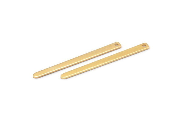 Altın Kolye Çubuğu, 1 Delikli 8 Altın Kaplama Pirinç Dikdörtgen Tılsım, Kolye Uçları, Bulgular (35x3x0,80 mm) M02376