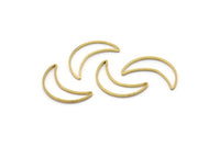 Crescent Moon Charm, 50 Raw Brass Crescent Moon Rings (16x10mm) Bs-1163