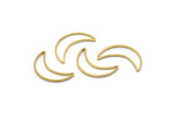 Crescent Moon Charm, 50 Raw Brass Crescent Moon Rings (16x10mm) Bs-1163