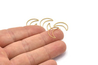 Crescent Moon Charm, 50 Raw Brass Crescent Moon Rings (16x10mm) Bs-1163
