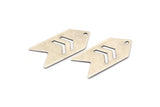 Antique Silver Stamping Tag, 5 Antique Silver Plated Arrow Stamping Pendant Tags With Chevron With 1 Hole (15x30x0.60mm) B0082 H0194
