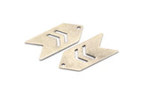 Antique Silver Stamping Tag, 5 Antique Silver Plated Arrow Stamping Pendant Tags With Chevron With 1 Hole (15x30x0.60mm) B0082 H0194