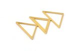 Gold Triangle Charm, 2 Gold Plated Brass Triangle Blanks (45x30x1mm) M01803