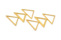 Gold Triangle Charm, 2 Gold Plated Brass Triangle Blanks (45x30x1mm) M01803