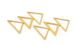 Gold Triangle Charm, 2 Gold Plated Brass Triangle Blanks (45x30x1mm) M01803