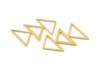 Gold Triangle Charm, 2 Gold Plated Brass Triangle Blanks (45x30x1mm) M01803