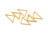 Gold Triangle Charm, 2 Gold Plated Brass Triangle Blanks (45x30x1mm) M01803