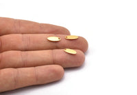 Altın Oval Charm, 24 Altın Kaplama Pirinç, Altın Charm, 1 Delikli Küçük Altın Oval Charmlar (12x5x0,80 mm) M02001