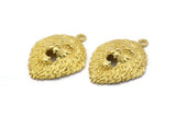 Brass Lion Charm, 2 Raw Brass Lion Charms With 1 Loop, Pendants, Findings (31x23mm) N1945