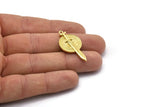 Brass Round Charm, 2 Raw Brass Vikings Sword Charms With 1 Loop, Pendants, Findings (35x18mm) N1944