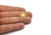 Gold Sun Charm, 4 Gold Plated Brass Sun Charms With 1 Loop (27x0.80mm) A1727 M01676